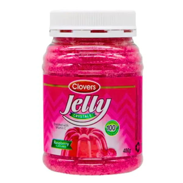 Clovers Jelly Crystals Raspberry 400g
