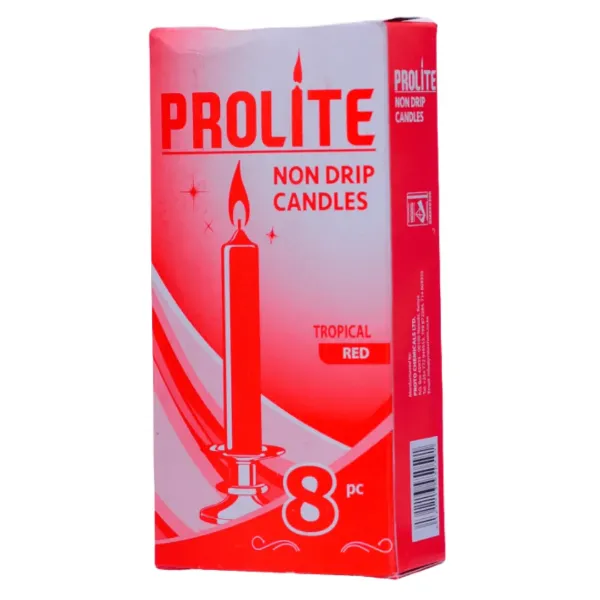 Prolite Tropical Candles Red 8pcs