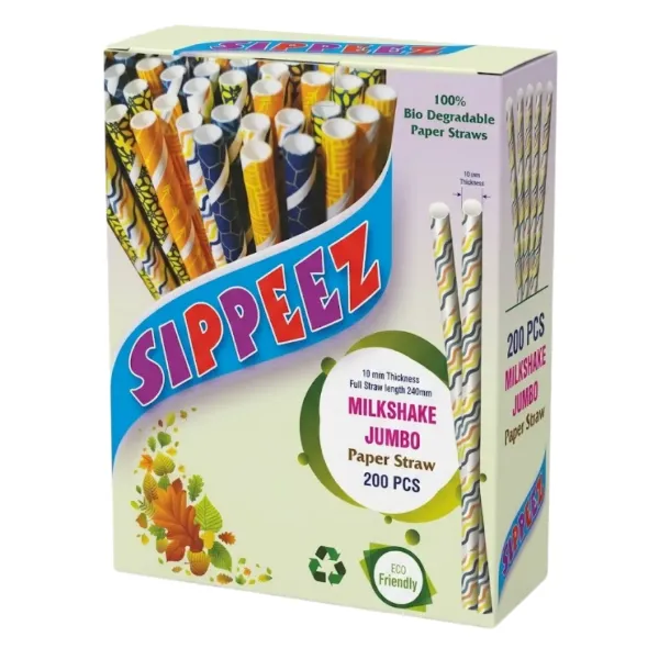 Paper Straws Assorted Jumbo Straw 10mm x 240mm 200pcs