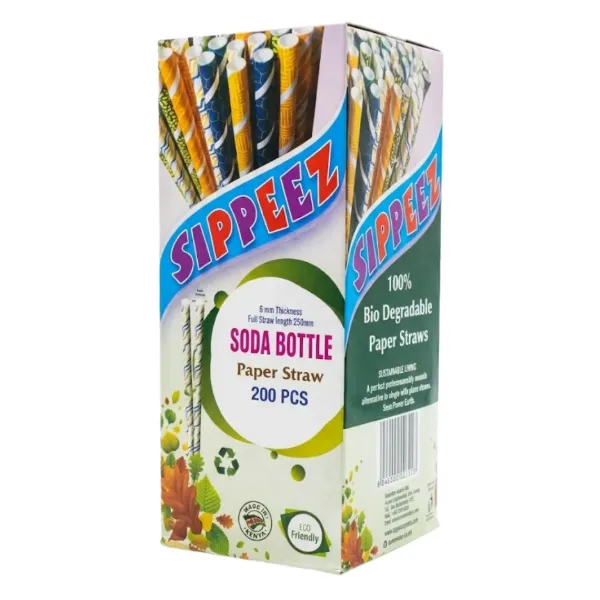 Paper Straws Assorted Soda Bottle (Wrapped) 6mm x 250mm 200pcs