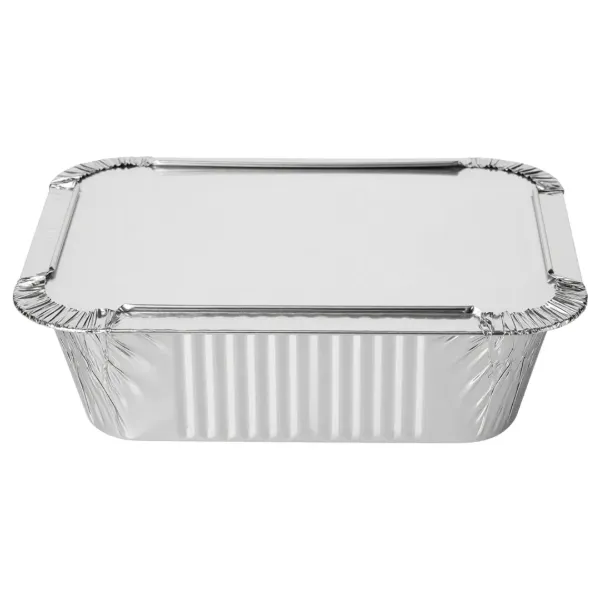 Techpack Rectangular Foil Container with Lid 420cc 10pcs