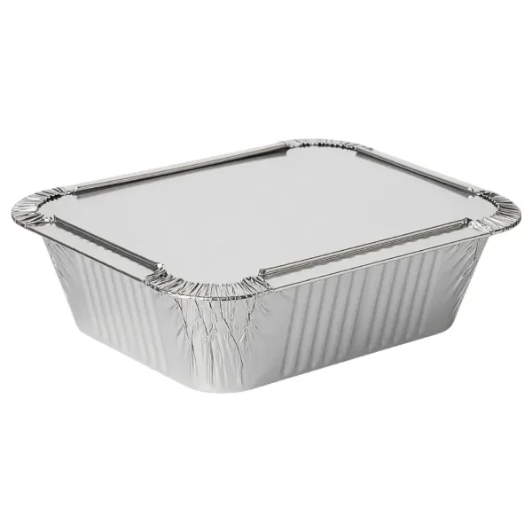 Techpack Rectangular Foil Container with Lid 890cc 10pcs