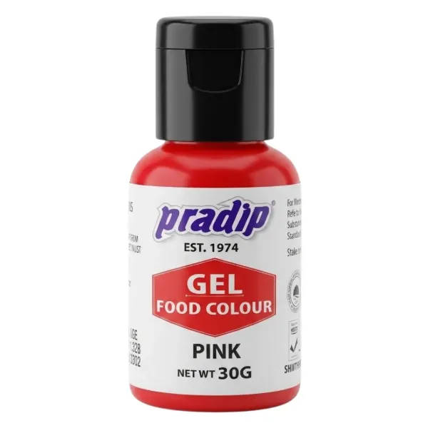 Pradip Gel Food Colour Pink 30g