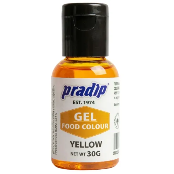 Pradip Gel Food Colour Yellow 30g