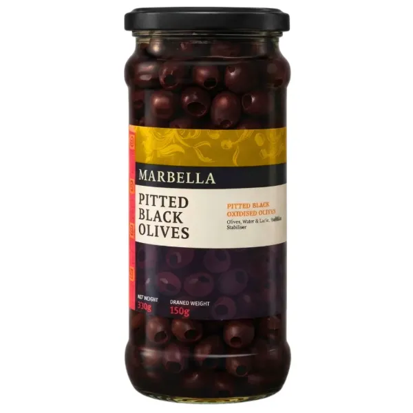 Marbella Pitted Black Olives 330g